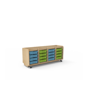 Mobile Cubbies with Tote (Tray Top)